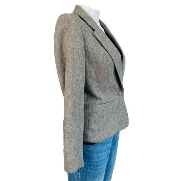 Vintage JH Collectibles Grey Blazer Single Button Gray Business Coat Size S - Picture 9 of 12